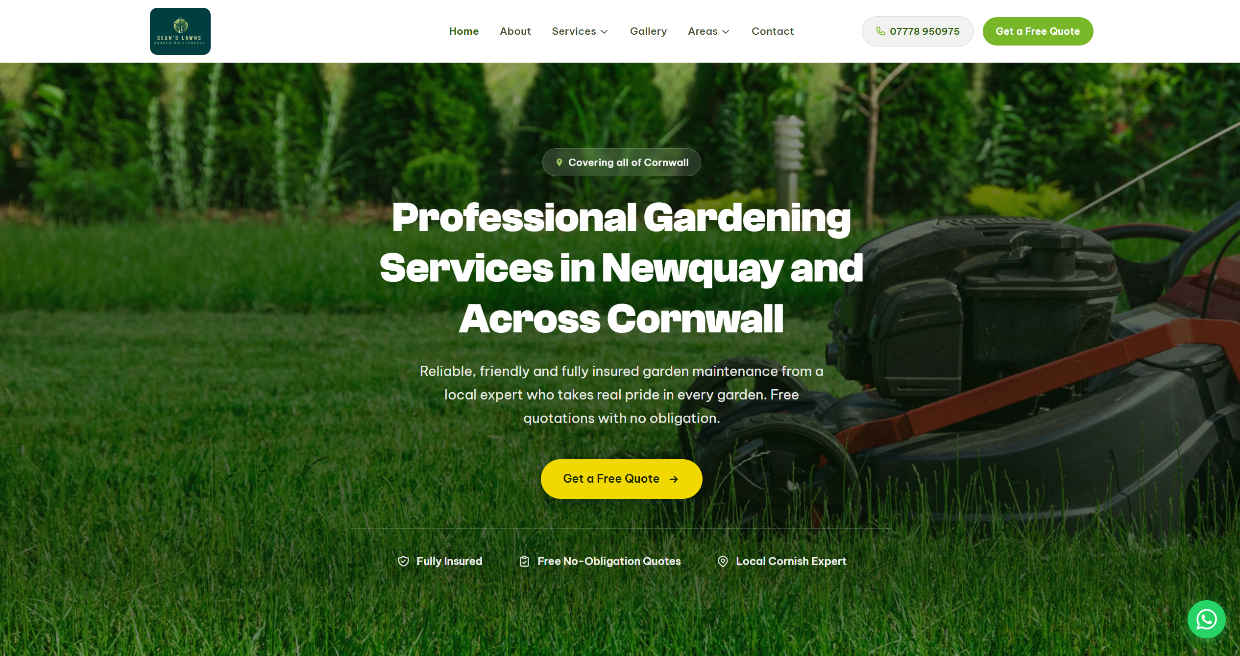 Sean's Lawns Garden Maintenance in Newquay, Cornwall