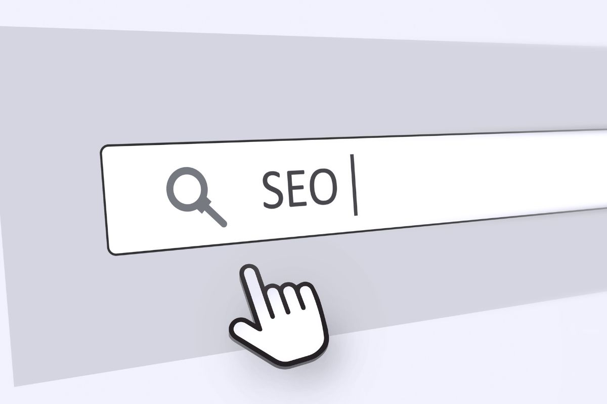 SEO search bar illustration showing how potential customers type queries into Google to find local businesses