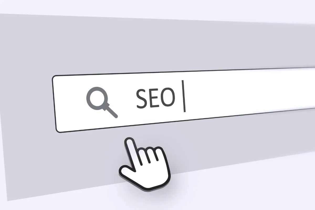 SEO search bar illustration showing how potential customers type queries into Google to find local businesses