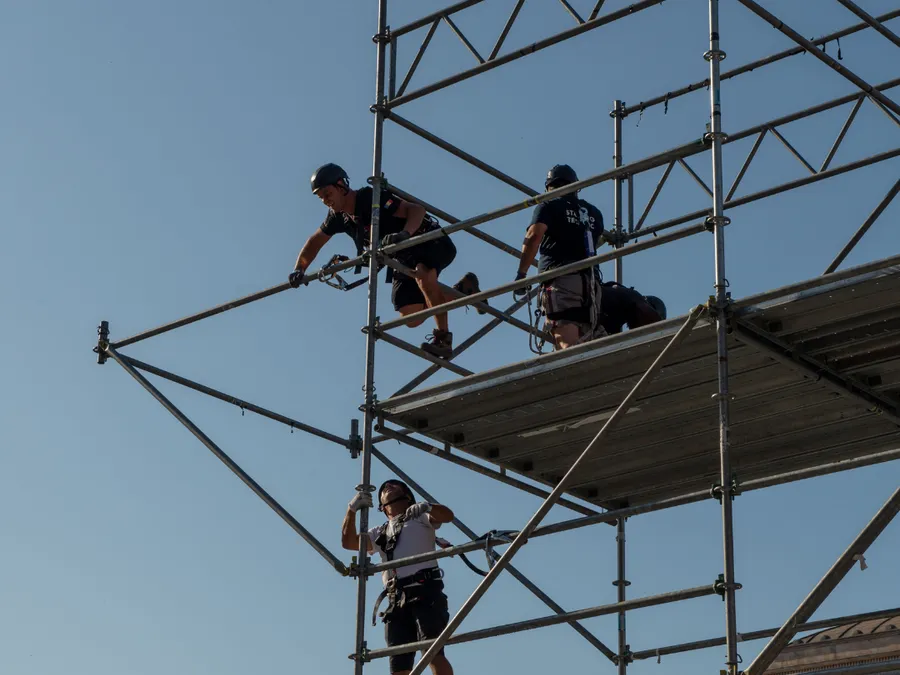 Scaffolders at work in Cornwall